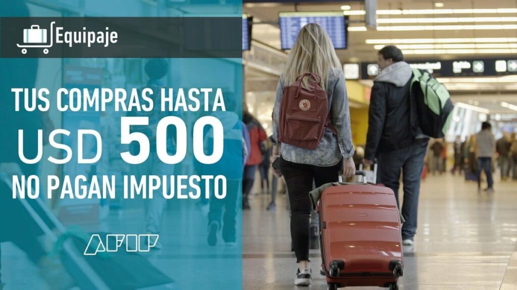 AFIP Equipaje 500 dólares