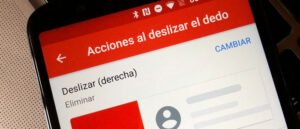 Gmail Acciones al deslizar
