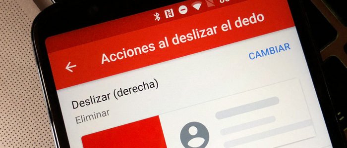 Gmail Acciones al deslizar