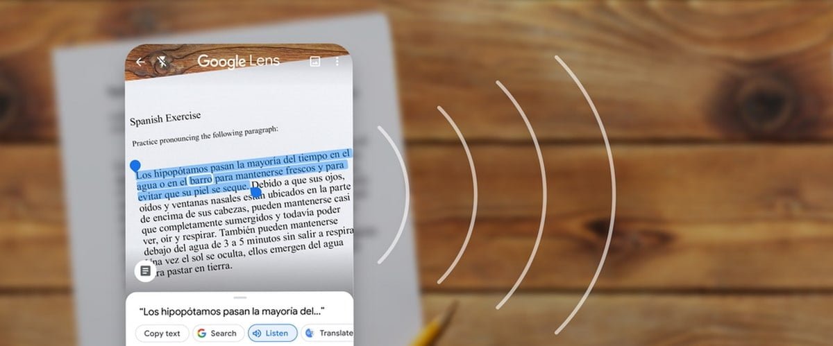 Google Lens Texto a voz